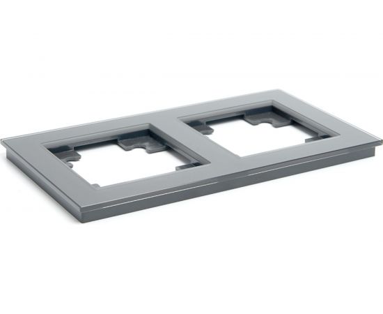 Горизонтальная 2-местная рамка STEKKER серия Катрин, GFR00-7002-06, графит 39540 – изображение 3