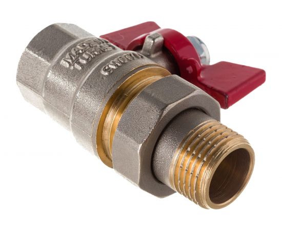 Шаровой кран с полусгоном американкой KALDE 1/2, ручка бабочка 0KV4832 – изображение 3