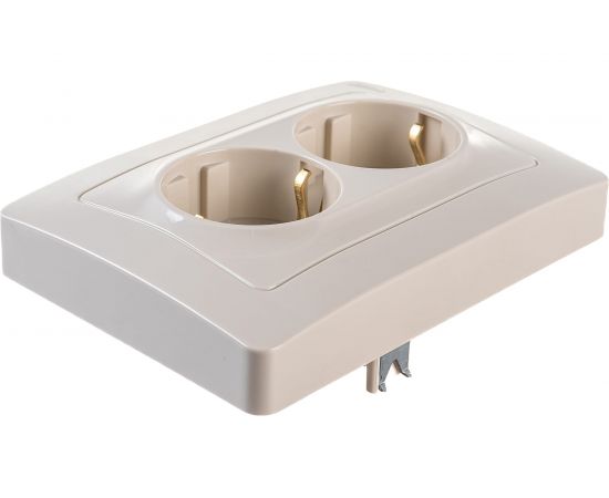 2-местная розетка Schneider Electric скрытой проводки Blanca 16А IP20 250В с заземлением без защитных шторок бежевый BLNRS001027 – изображение 3
