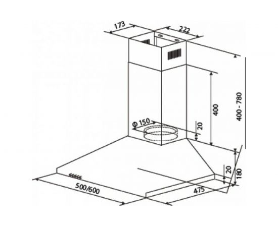 Кухонная вытяжка CATA V3-S500 WH 02088007 – изображение 7