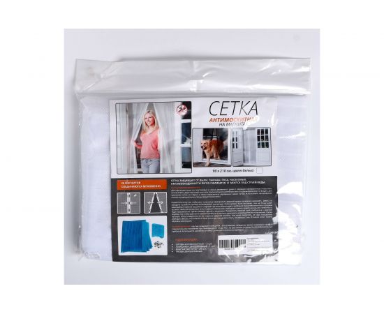 Антимоскитная сетка для дверей СИМАЛЕНД 90х210 см, на магнитах, цвет белый 1389828 – изображение 9