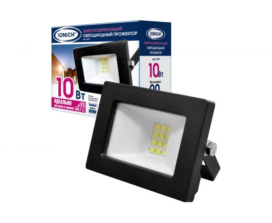 Светодиодный прожектор IONICH IFLSLED-DOB- 10-865-BL-IP65 1474 