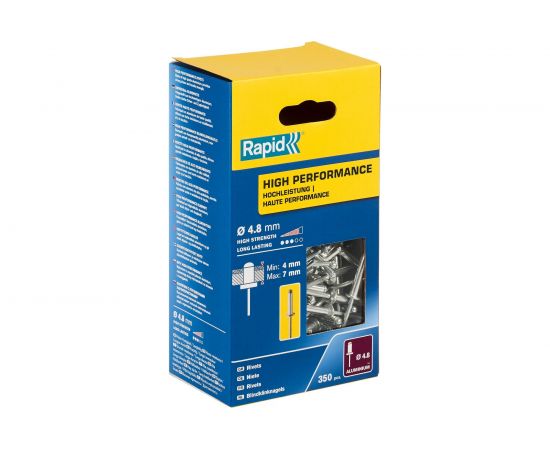 Алюминиевая заклепка RAPID R:High-performance-rivet d4.8x10 мм, 350 шт. 5001435 