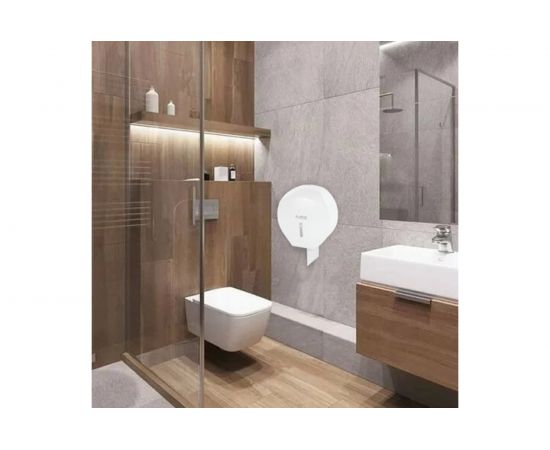 Диспенсер для туалетной бумаги ЛАЙМА PROFESSIONAL BASIC Система T2, малый, белый, ABS-пластик 606682 – изображение 12