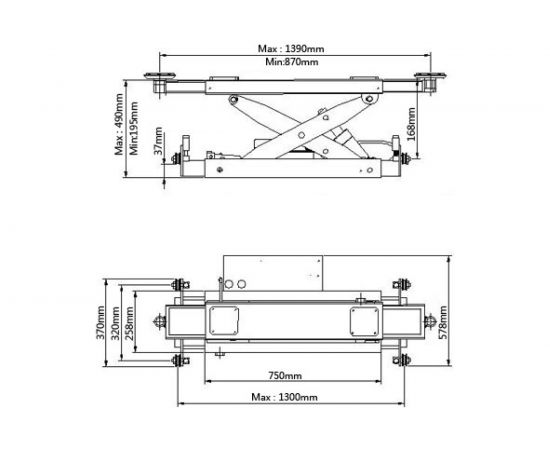 ATIS Траверса гидравлическая, с ручным насосом, грузоподъемность 2.2 т J6H – изображение 2