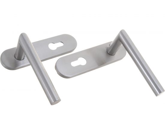 Гарнитур DOORLOCK DL 040KP/F PZ72 L-form Rt нерж. сталь, на короткой накладке 73304 – изображение 2