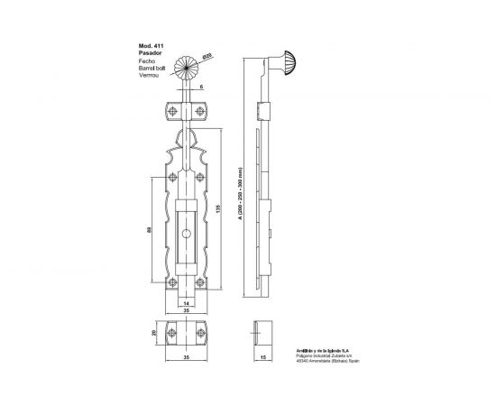 Задвижка Amig покрытие антик 19187 – изображение 2