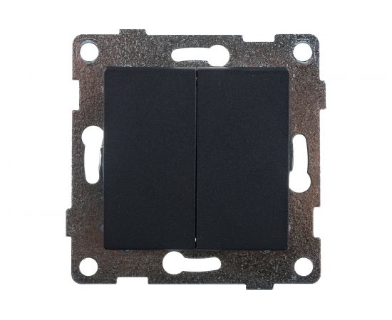 Механизм выключателя GUSI ELECTRIC Ugra 2 клавиши, СУ, 10А, 250В, графит С11В2-010 – изображение 3