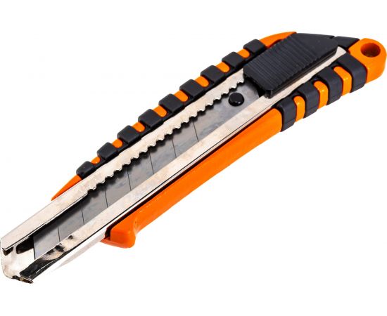 Нож, 18 мм выдвижное лезвие металлическая направляющая, двухкомпонентный корпус Sparta 78982 – изображение 3