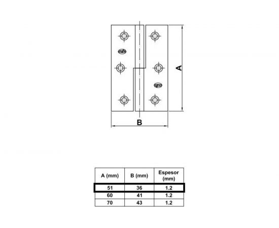 Петля Amig левая, покрытие латунь 540-50 (D) – изображение 3
