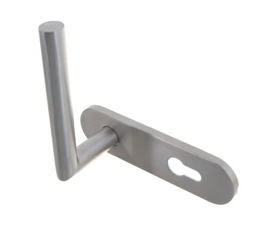 Гарнитур DOORLOCK DL 040KP/F PZ72 L-form Rt нерж. сталь, на короткой накладке 73304 – изображение 4