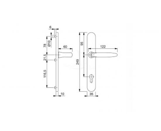 Профильный гарнитур HOPPE 1530/3346 Atlanta PZ92 F1 анодированный серебристый алюминий 37-42мм 65590 – изображение 4