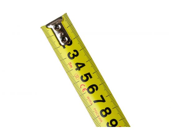 Рулетка WIPRO 5 м*25 мм, АБС-пластик +обычный упор+резина, толщина 0.105 мм 063-05 – изображение 4