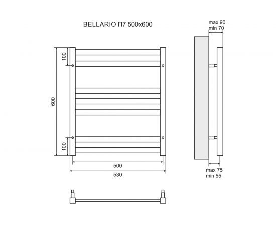 Водяной полотенцесушитель Lemark Bellario 500x600 LM68607 – изображение 5