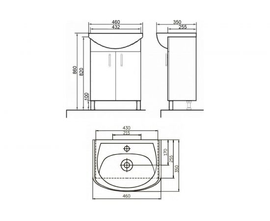 Напольная тумба с раковиной Orange Роса белый глянец Ro-45TUW+RA – изображение 7