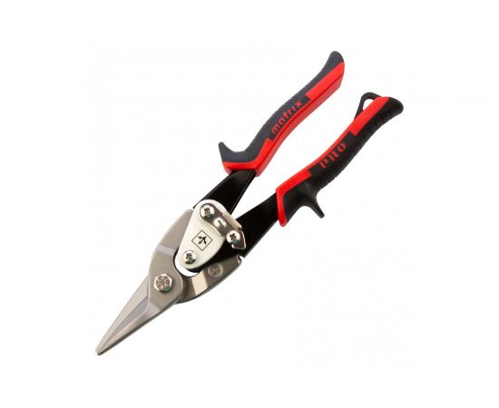 Ножницы по металлу Matrix PRO 250 мм, прямой рез, сталь CRMO, двухкомпонентные рукоятки 78322 