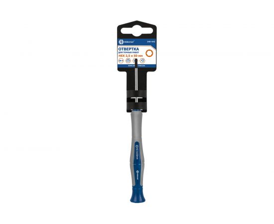 Отвертка для точных работ HEX 2.5 х 50 мм CR-V, подвес КОБАЛЬТ Ultra Grip 245-442 