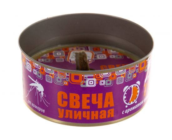 Уличная свеча от КОМАРОВ в жестяной банке, цитронела HELP 80011 