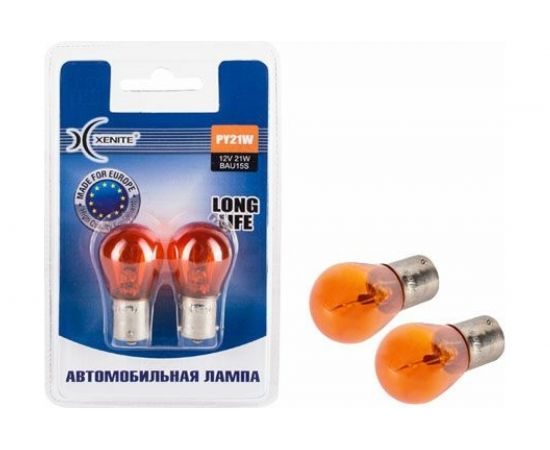 Автомобильная лампа XENITE LONG LIFE PY21W, BAU15S, желтый, 12 В, 2 шт. 1007125 