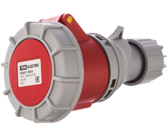 Кабельная розетка IP67 16А 3Р+РЕ 380В TDM SQ0611-0025 