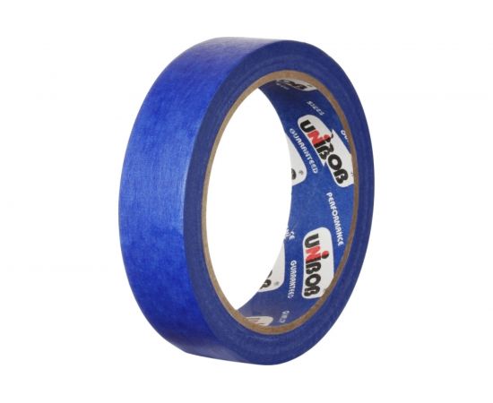Малярная клейкая лента UNIBOB Профи 25 мм х 25 м для наружн. работ, синий 211734 