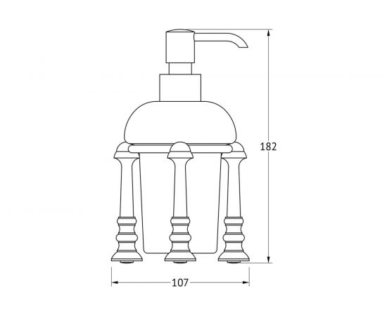 Держатель с дозатором жидкого мыла 3SC настольный фарфор, античная медь STI 629 – изображение 2