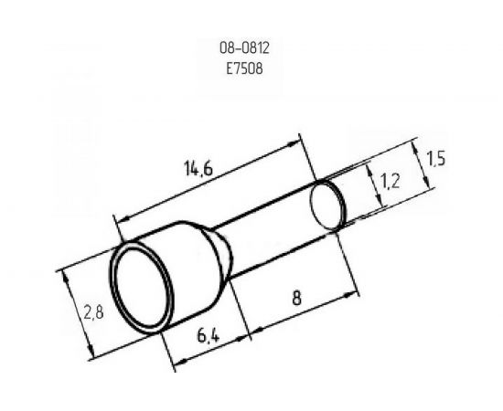 Штыревой втулочный изолированный наконечник REXANT F-8м�� 0.75кв.мм синий 08-0812 – изображение 2