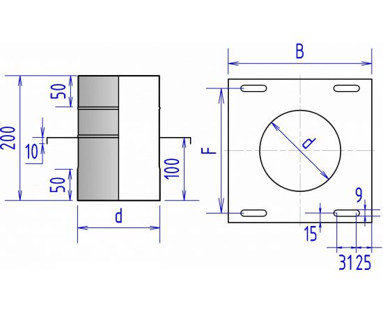 Опора ФЕНИКС ДЫМОХОДЫ 1О 115, 409, 1.0 000031895 – изображение 2