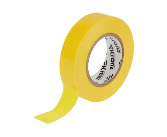Изолента ПВХ KRANZ 19 мм х 25 м, 0.13 мм, желтая KR-09-2202 – изображение 2