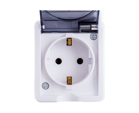 Вертикальный блок: розетка+двойной выключатель ЭРА Эксперт 11740801 IP54, 16A, 250В, ОУ Б0036006 – изображение 3