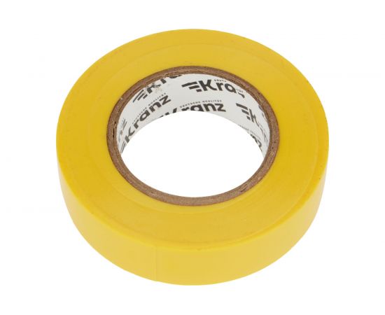 Изолента ПВХ KRANZ 19 мм х 25 м, 0.13 мм, желтая KR-09-2202 – изображение 3