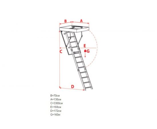 Чердачная лестница OMAN TERMO LONG 70х130, h-330 УТ000036895 – изображение 7