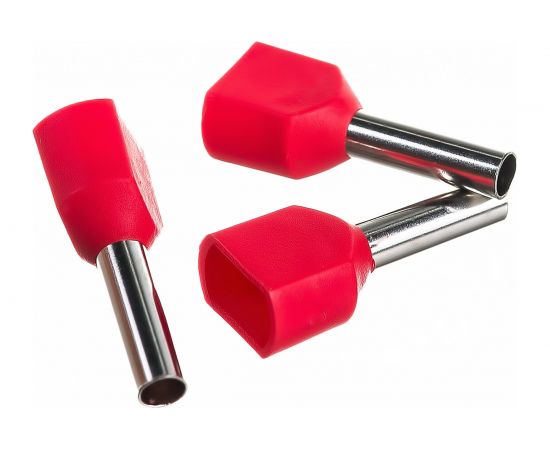 Штыревой втулочный изолированный наконечник REXANT F-8мм 2х1кв.мм 1.0-8/НГи2 1,0-8 красный 08-2803 