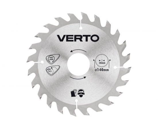 Диск отрезной по дереву (140x30 мм; 24 зуба) VERTO 61H114 