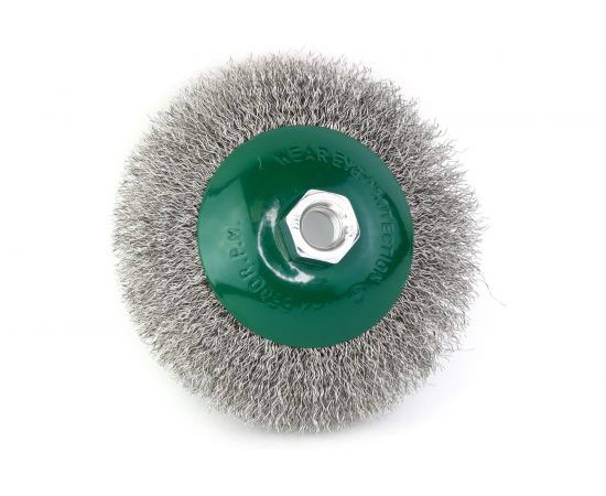 Щетка коническая 9-169 125 мм, M14, ворс гофрированная нержавеющая сталь 0.30 мм для УШМ ОСБОРН FW-KSS4 