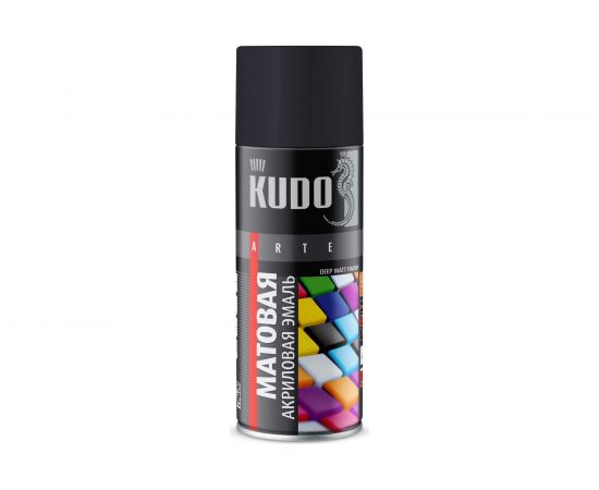 Акриловая эмаль KUDO черная матовая RAL 9005М, аэрозоль 520 мл 11606384 