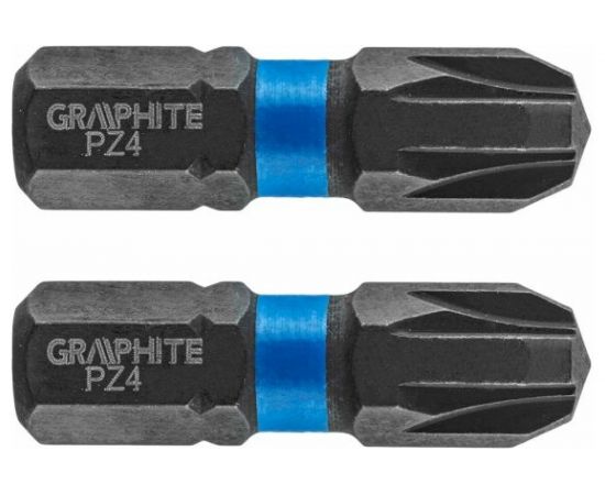 Биты ударные Graphite PZ4 x 25 мм 1/4" S2 2 шт. 56H506 