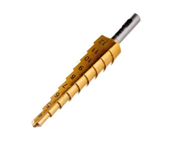 Сверло ступенчатое по металлу HSS TIN 4-12 мм REDVERG 501121 6627084 