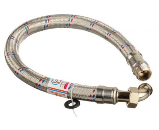 Подводка для воды TР-сантехника Гигант, нержавеющая сталь, 100 см, в/н 1, угловая 26411 