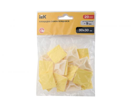 Самоклеящаяся площадка под хомуты IEK 30x30 белая 20 шт. ИЭК UHP30-30-020 – изображение 2
