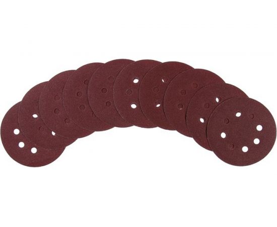 Круг абразивный шлифовальный перфорированный под липучку (10 шт; 125 мм; Р100) TUNDRA 2603076 – изображение 2