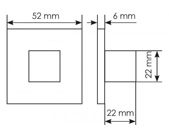 Сантехническая завертка MORELLI MH-WC-S6 SC на квадратной розетке 6 мм, цвет-мат.хром 9012705 – изображение 2