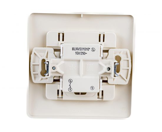 1-клавишный выключатель Schneider Electric скрытой проводки Blanca 10А IP20 1 250В бежевый BLNVS010107 – изображение 2