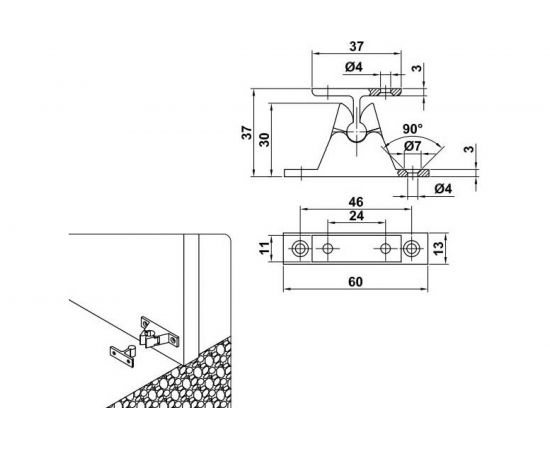 Стопор-защелка Amig (настенный; хромированный) 7989 – изображение 2