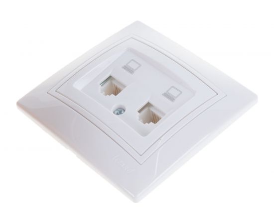 Двойная компьютерная розетка LEZARD MIRA белый с белой вставкой 701-0202-141 – изображение 2