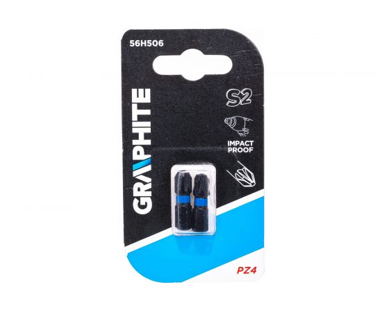 Биты ударные Graphite PZ4 x 25 мм 1/4" S2 2 шт. 56H506 – изображение 2