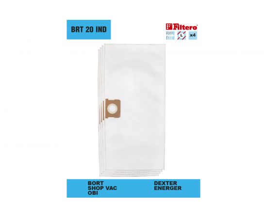 Мешки синтетические FILTERO BRT 20 IND (4 шт; 30 л) для строительных пылесосов BORT, DEXTER 05908 – изображение 2