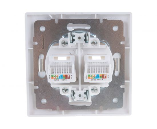 Двойная компьютерная розетка LEZARD MIRA белый с белой вставкой 701-0202-141 – изображение 3