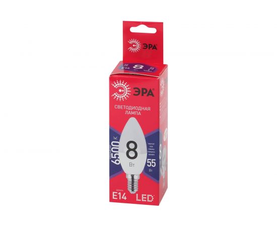 Светодиодная лампа ЭРА LED B35-8W-865-E14, R, свеча, 8Вт, E14, холодный Б0045341 – изображение 3