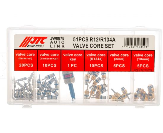 Набор золотников для кондиционера R12/R134A, 51шт JTC-JW0878 – изображение 3